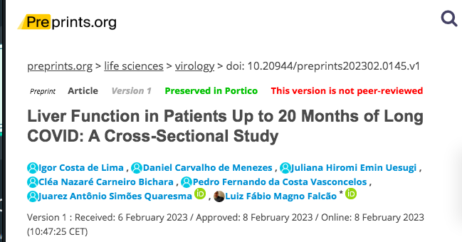 Yet another new study shows long term liver damage in Covid: this time for 20 months following acute infection...

Child hep anybody???!!