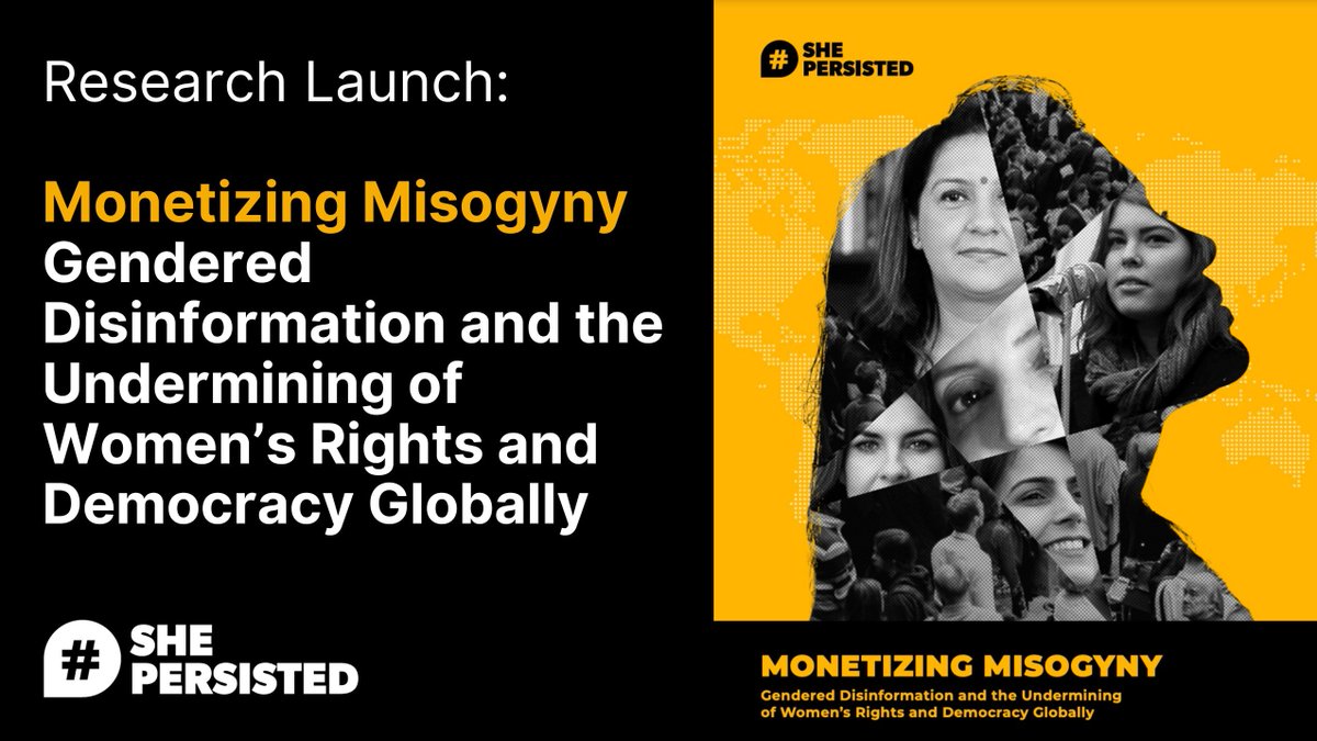 RosaForWomen's tweet photo. .@ShePersistedGL's latest research #MonetizingMisogyny looks at misogyny's weaponisation and monetisation by dark actors and digital platforms around the wrold. #ShePersisted #GenderTrolling
➡️ https://t.co/Zk4gvte6lo https://t.co/W6cTxXOADf