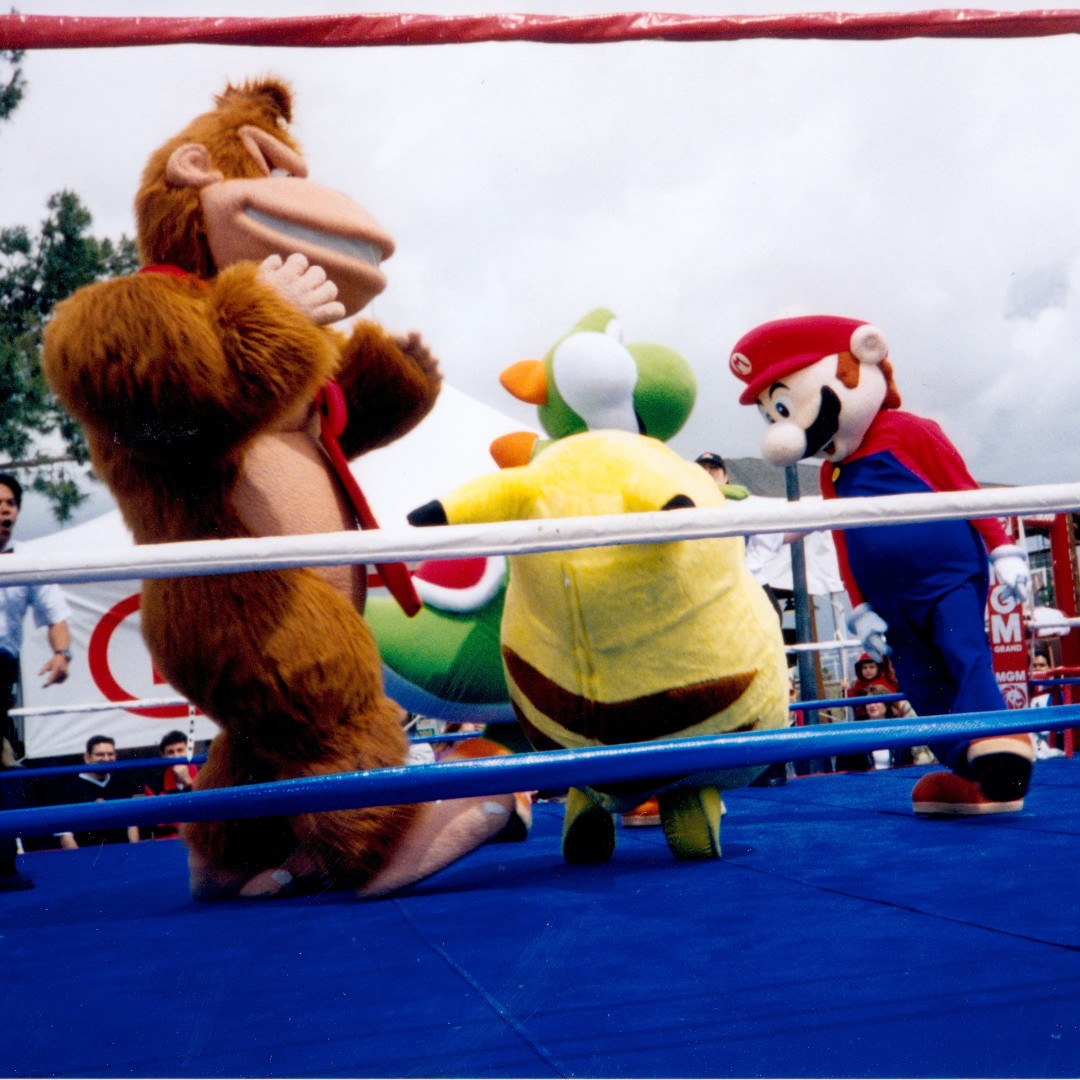 meeplewich's tweet image. #BackInThe90s, #Nintendo put #plushie #mascots on a #ProWrestling tour to promote #SuperSmashBros and called it #Slamfest99. 
ow.ly/ewIk50MVbI2

#DonkeyKong #Mario #Yoshi #Pikachu