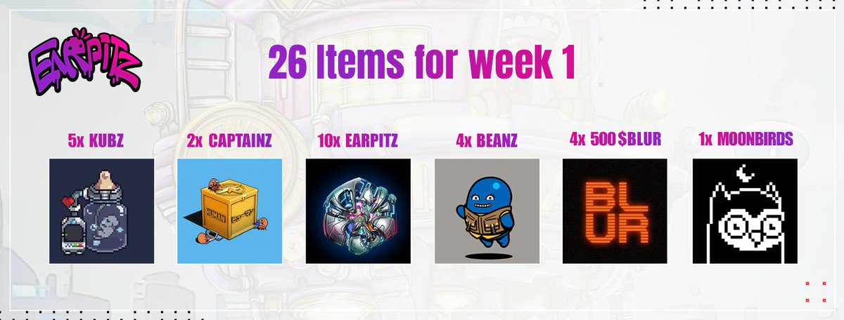 <a href="/EarpitzNFT/">Earpitz NFT</a> 
every week raffle...looks delicious