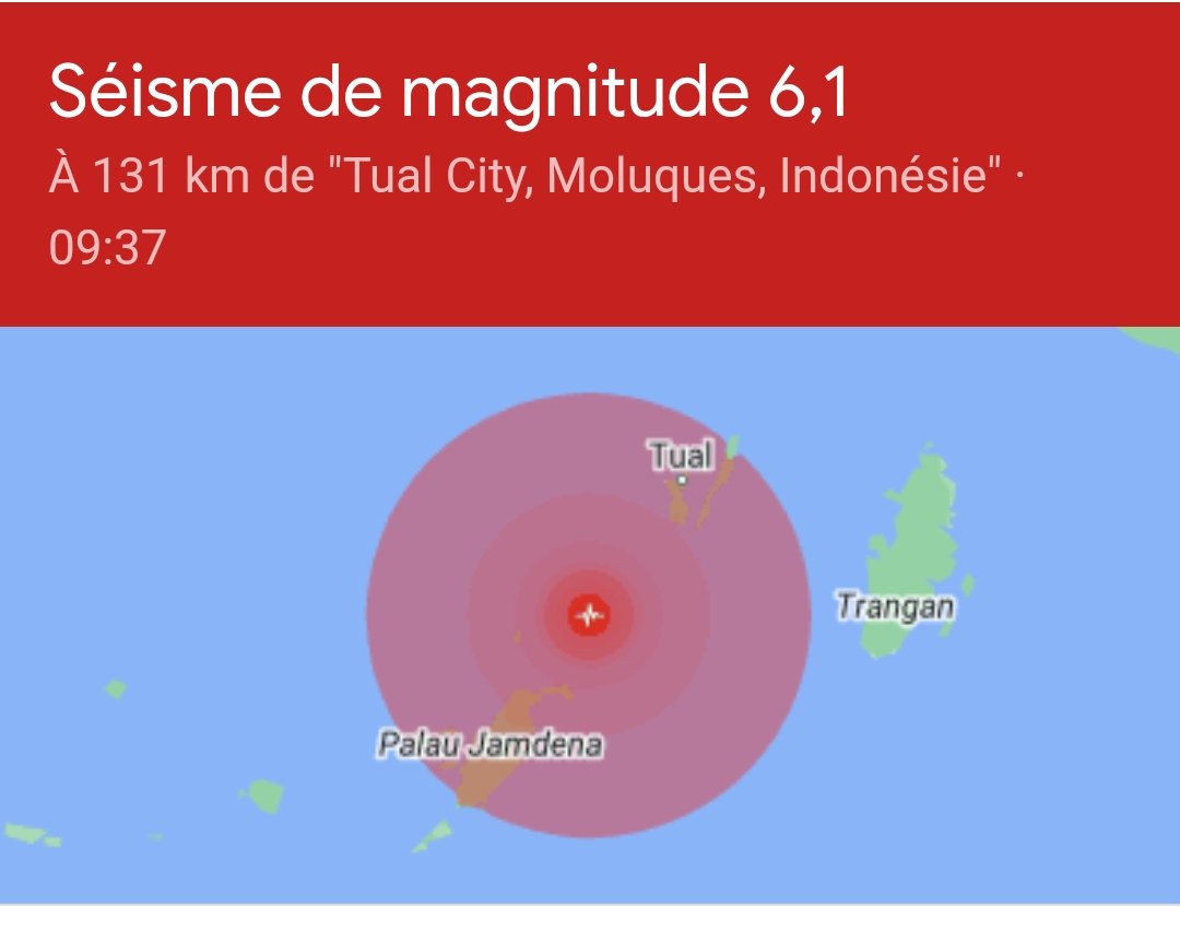 🛑 Alerte séisme ... ! 
Un tremblement de terre de magnitude 6,5 a frappé l'Indonésie.
#IndonesiaEarthquake #seisme #tremblementdeterre