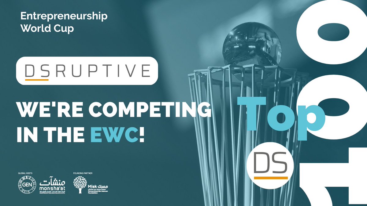 DSruptive (@dsruptivetech) on Twitter photo We are excited to share that DSruptive is advancing to the Entrepreneurship World Cup Global Finals! 🎉
Our CEO <a href="/juanjo_tara/">Juanjo Tara</a> will compete against 100 startups from around the world next month!🏆
Riyadh, Saudi Arabia📍
#DSruptive #EWC2022 We are excited to share that DSruptive is advancing to the Entrepreneurship World Cup Global Finals! 🎉
Our CEO <a href="/juanjo_tara/">Juanjo Tara</a> will compete against 100 startups from around the world next month!🏆
Riyadh, Saudi Arabia📍
#DSruptive #EWC2022