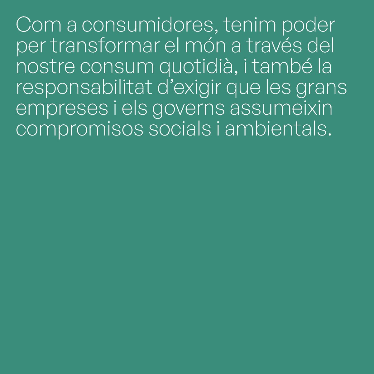 EquitablesCJ's tweet photo. #JoTrioComerçJust I tu, que tries?
Com a consumidores tenim poder i, organitzades, podem impulsar un model socioeconòmic just amb les persones i el medi ambient.
#equitables
#ComerçJust #comerçjustib #EconomiaSocialiSolidària #ComercioJusto #Fairtrade #triacomerçjust https://t.co/wyVNhcPOh9