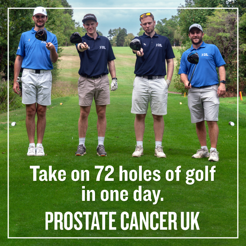 ProstateUK's tweet photo. ⛳ Up for a golfing challenge? Take on 72 holes of golf in one day and help save men’s lives. Click to sign up.