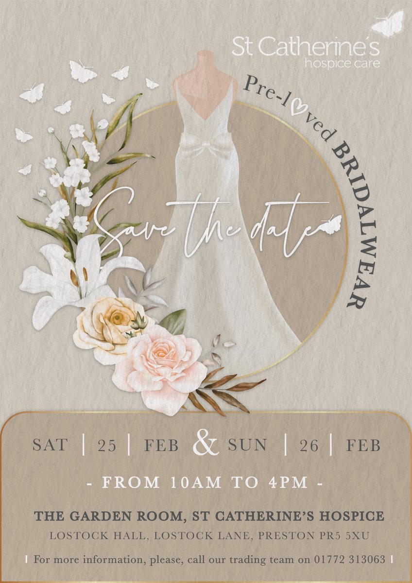 Our wedding dress pop-up shop is returning, featuring excellent-quality pre-loved bridal wear. There will be a range of styles and sizes, plus price points to suit every pocket. There will be fitting rooms to try on your favourite dress and no appointments are needed.