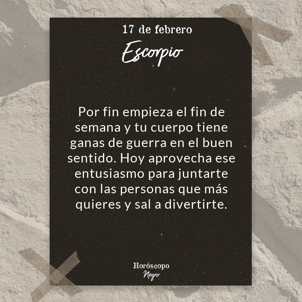 El horóscopo diario del 17 de febrero para Escorpio 🔮♏ #horoscoponegro #horoscopodiario