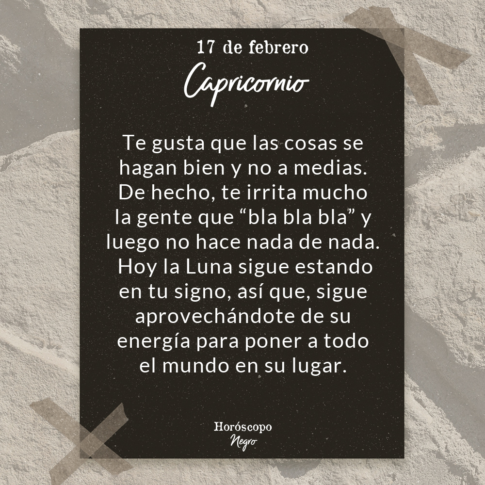 El horóscopo diario del 17 de febrero para Capricornio 🔮♑ #horoscoponegro #horoscopodiario