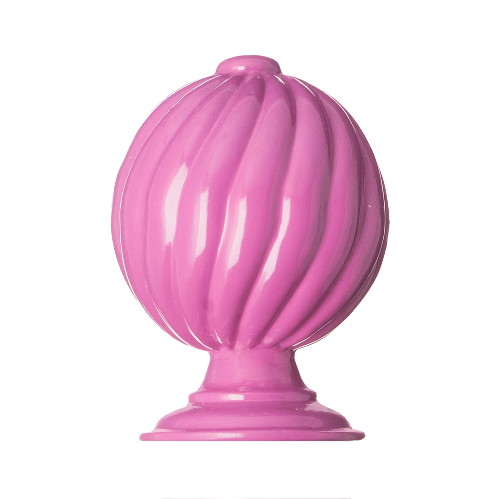 Twisted Ball

The Twisted Ball curtain pole finial is here shown in wood in a pink High Gloss paint finish. It fits a 38mm, 51mm &amp; 63mm diameter poles. This design can be made in metal &amp; wood. A wide portfolio of finishes are available.