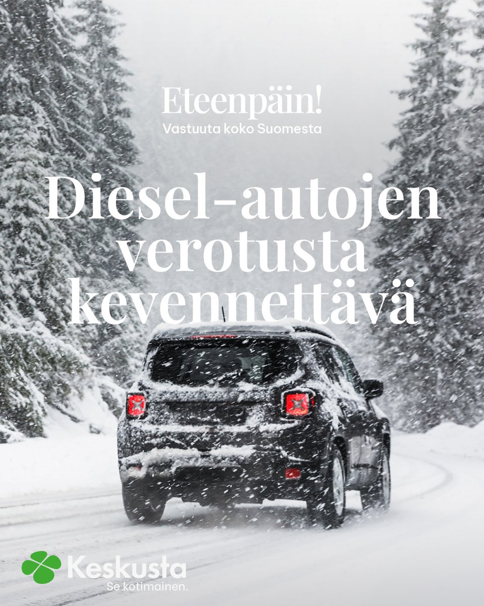 keskusta's tweet photo. Dieselautojen käyttövoimavero on poistettava, koska sille ei enää dieselin nykyhinnoin ole perusteita. 🍀🚗

#keskusta #eteenpäin #sekotimainen #dieselvero https://t.co/Y54zB6I39v