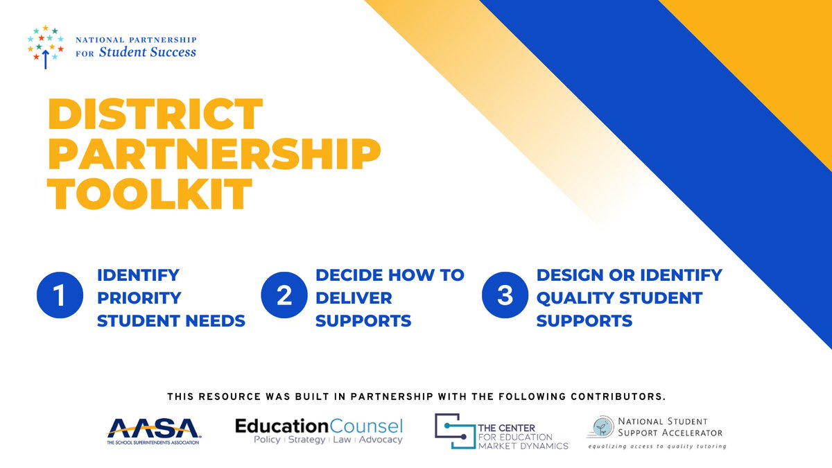 ps_success's tweet image. We are proud to introduce the NPSS Hub District Toolkit! A comprehensive tool designed to help districts identify priority student needs and to design and deliver quality student supports.
Learn more here: bit.ly/3IlQdRl
@AASAHQ @EdCounselDC @the_cemd @NSSAccelerator