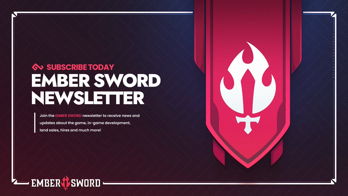 PlayEmberSword's tweet photo. Do you want to stay in the loop with what's happening in Ember Sword? Do you want to know when our next alpha sessions or Thanabus Cup might be? Then head on over to https://t.co/h4BlSD3Oo2 and join our newsletter to receive the most important announcements, updates and more! https://t.co/jQ374UDvVz