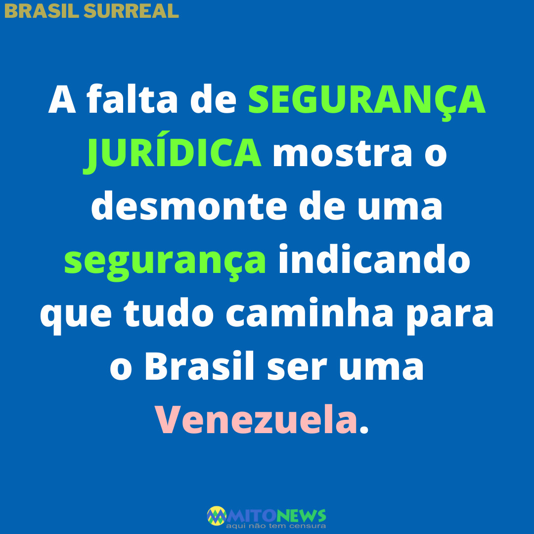 A falta de SEGURANÇA JURÍDICA mostra o desmonte de uma segurança indicando que tudo caminha para o Brasil ser uma Venezuela. 
.
.
.
.
.
.
.
.
#mitonews
#segurancajuridica
@jairmessiasbolsonaro
