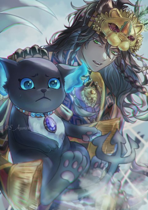 【タマシュナ イベストバレ】レオナさんとグリムのシーンかわいかった #ツイステファンアート 