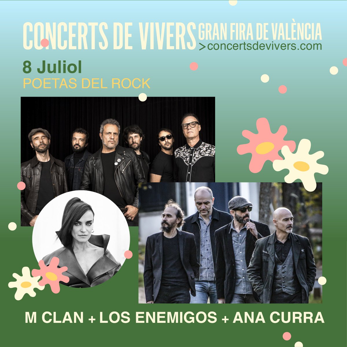 AVÍS PER A ROCKERS ⚠️⚠️⚠️
Els Jardins de Vivers s'ompliran de #Rock 🎸 el 8 de juliol amb els POETAS DEL ROCK!!! <a href="/revueltaenemiga/">LosEnemigos(oficial)</a> ,  <a href="/AnaCurraOficial/">Ana Curra</a> i <a href="/MClanRock/">M Clan</a> 

🎟️ Entrades en concertsdevivers.com/tickets