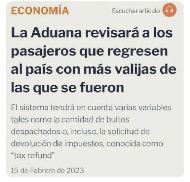 O sea que hay que salir con un par de valijas vacías?
El kirchnerismo es un manual de cómo violar derechos, abusar del poder y empobtecer a todo un país.