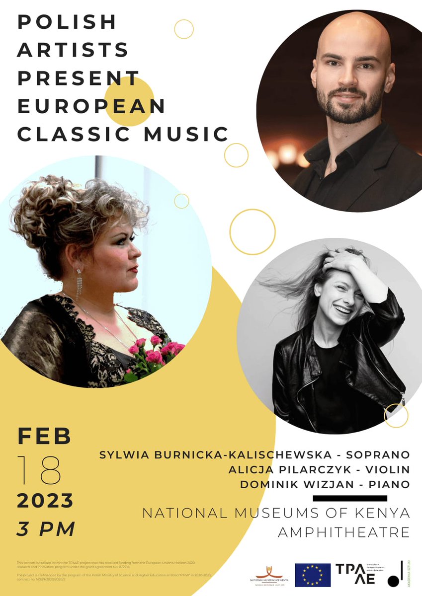 Experience the timeless beauty of European Classic Music with a captivating performance by Polish artists at the Nairobi National Museum amphitheatre. Join us on February 18th, 2023 at 3pm for a free event you won't want to miss!
#polishmusic #classicmusic
#weekendplan