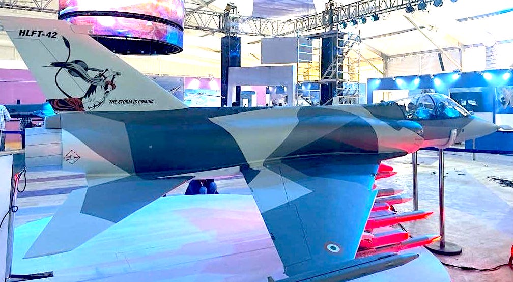 HAL is showcasing the full-scale model of supersonic trainer aircraft ...