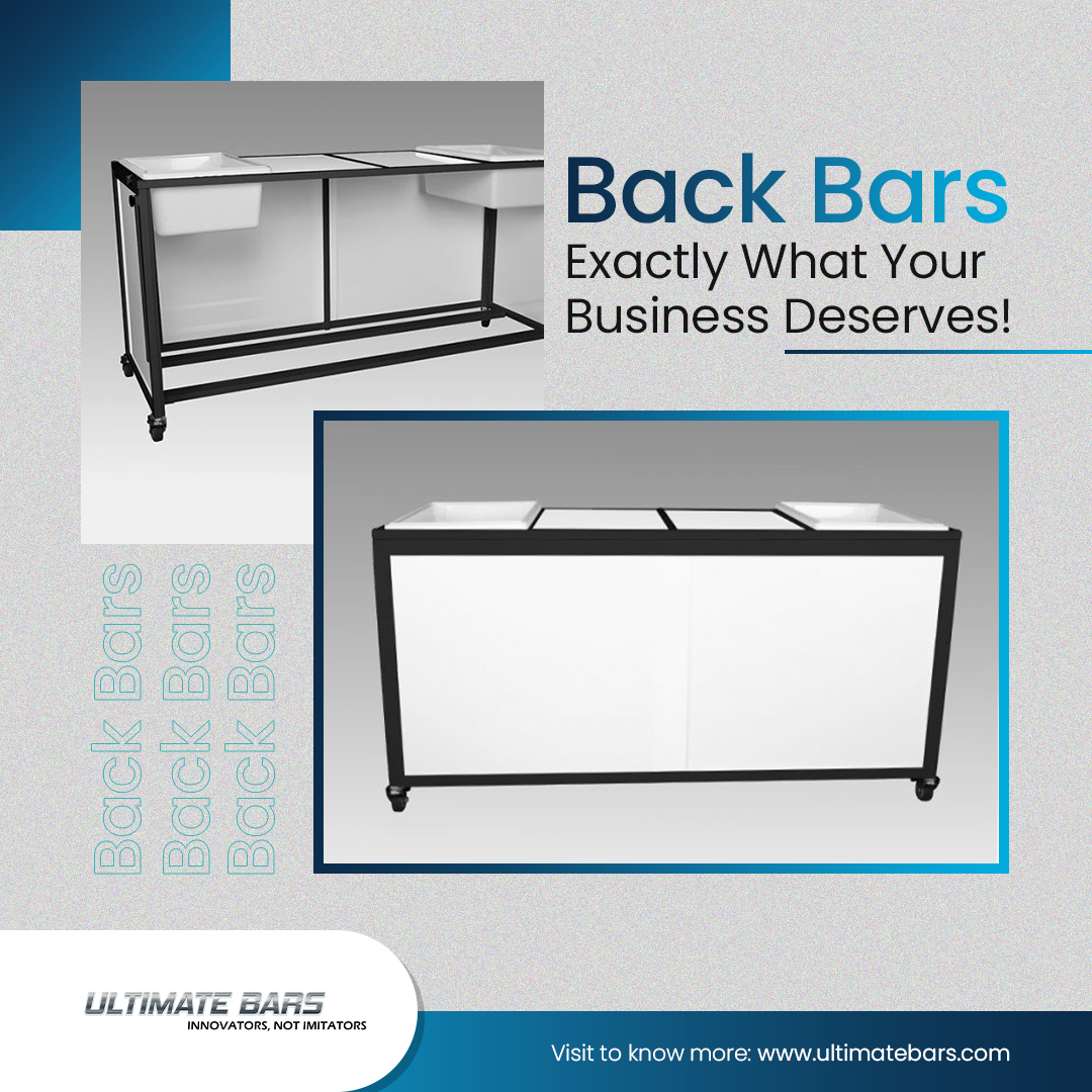 ultimatebars's tweet image. You can use our #backbar for different purposes and thus improve your business opportunities in the process. Use the optional #backbardisplays to create an eye-catching #barsetup and attract more customers. Visit: bit.ly/3hvrnQB. #eventbars #bardesign #ultimatebars