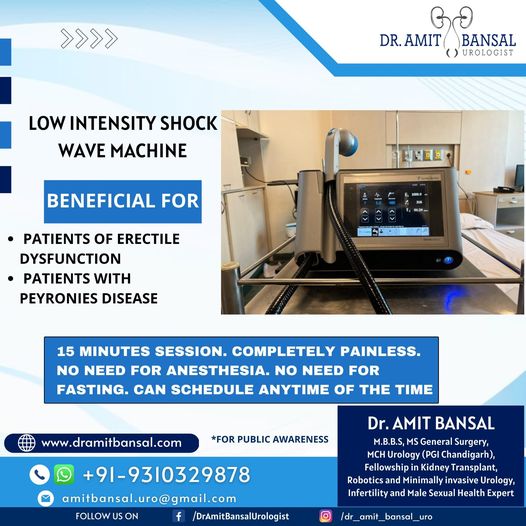 Low-Intensity shock wave machine
For more info 
Visit Website dramitbansal.com/index.php 
Call @ 093103 29878 or Email amitbansal.uro@gmail.com 
Dr Amit Bansal Urology
#Dramitbansal #urologist #health #healthcare #urohealth #lowintensity #lowintensityshockmachine