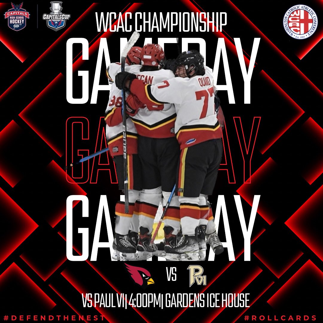 GET UP, WE’RE GOING FOR OUR THIRD STRAIGHT WCAC CHAMPIONSHIP TODAY!

Ireton takes on PVI for the WCAC Metro title at the Gardens Ice House and looks to win their third WCAC championship in a row. Puck drop in Laurel is set for 4PM. #DefendTheNest #ROLLCARDS