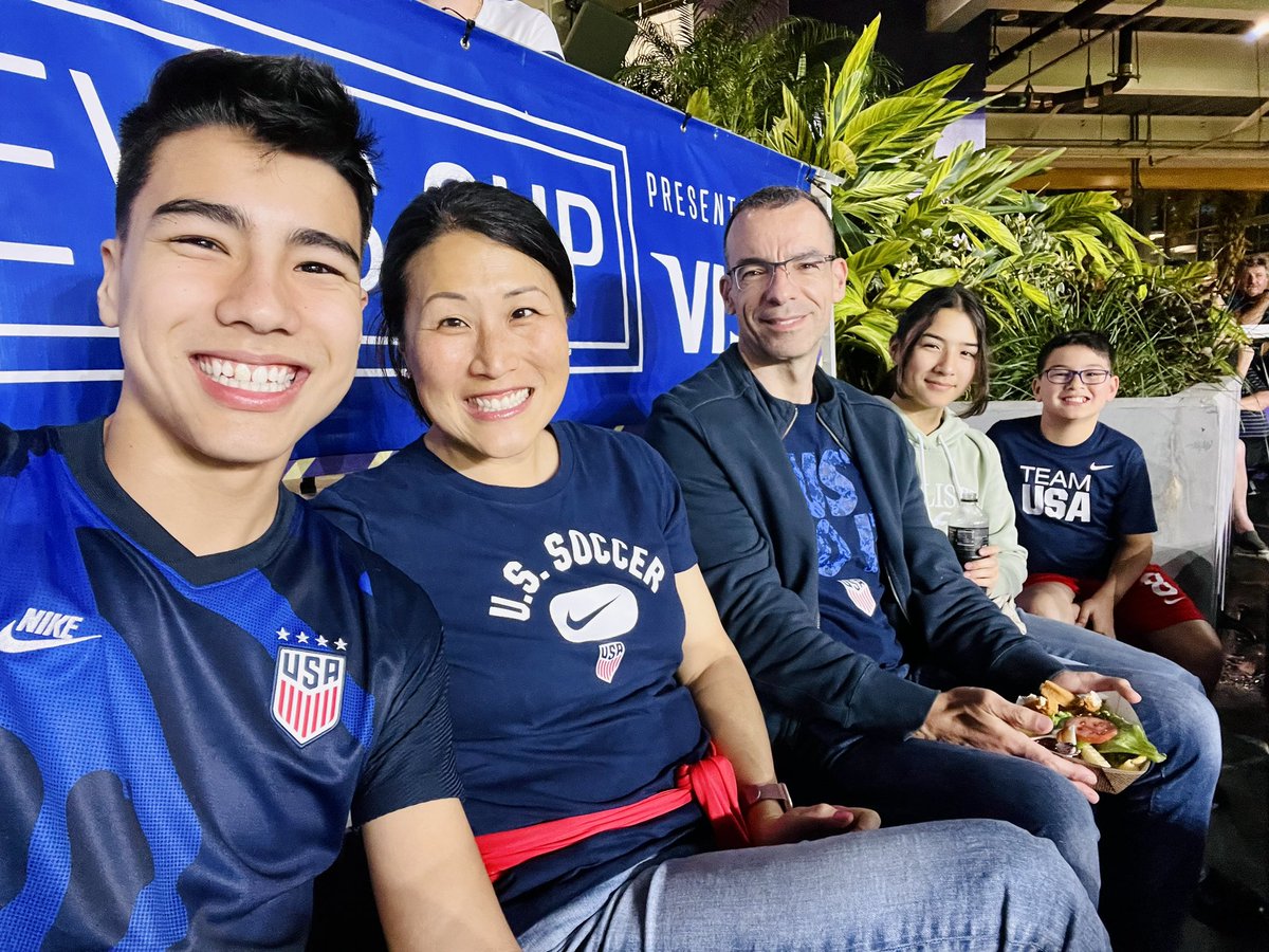 Great way to kick off #SheBelieves! Always a pleasure to serve with this great medical team! Also had some #familyfans in the stands last night! Great night in Orlando!