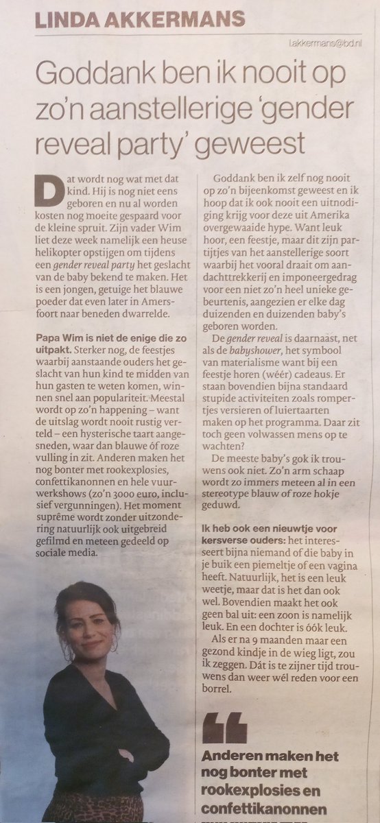 Carli013's tweet photo. Iets met de spijker en z'n kop. Geweldige column weer van @Linda_Akkermans https://t.co/iXPIRLRtHK
