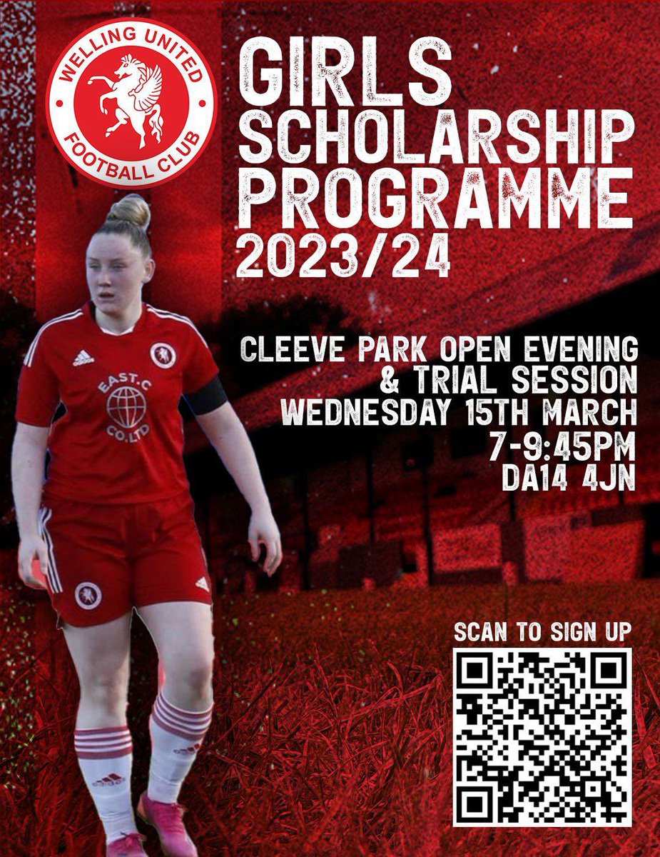 GBoroughGirls's tweet photo. Do you want to train &amp; play full time in a professional environment for 2 years?⚽️

Do you want to achieve A Levels &amp; OCR qualifications with your full time ⚽️ programme?📚👩‍🎓

Sign up - Girls Scholarship Trial - Cleeve Park Open Evening🔴⚪️

Sign up here: https://t.co/g3AfevzsLd https://t.co/PlK5NpqGGJ