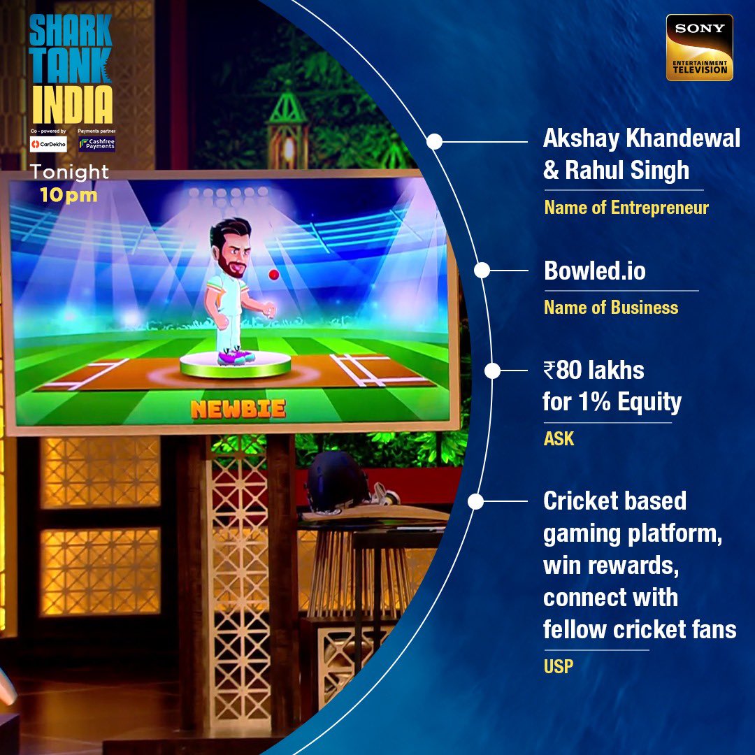 SonyTV's tweet photo. #Medulance, #Bowled.io, #Toyshine and #Cakelicious which pitch will interest the Sharks and end up with a deal?
Don't forget to tune into #SharkTankIndia Season 2, tonight at 10 pm on Sony Entertainment Television & Sony LIV. https://t.co/heCoXVDO09