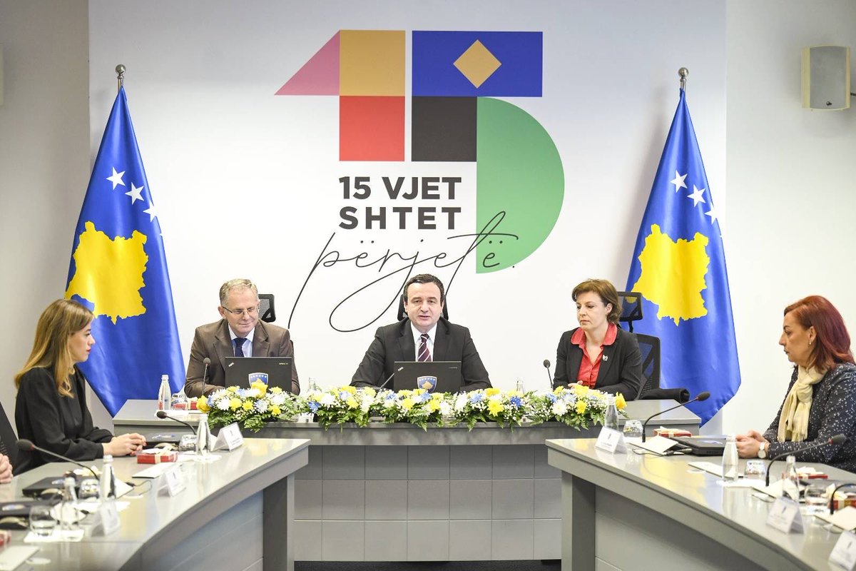 albinkurti's tweet photo. On the 15th anniversary of our independence, the Republic of Kosova has never been stronger: A success story of self-determination, a beacon of democracy in the region, a model of economic progress for all. Happy Independence Day! https://t.co/dVuQQfFtGK