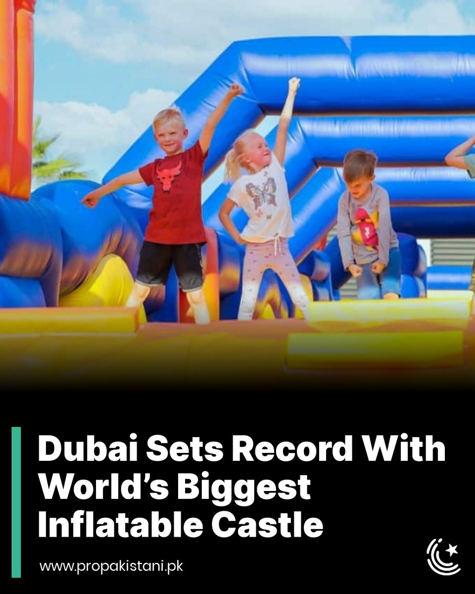 ProPakistaniPK's tweet photo. Dubai, one of the leading tourist spots globally, has created a Guinness world record after developing the world’s biggest inflatable castle, JumpX, covering more than 1,262 square meters.

Read More: https://t.co/rS1Hc4CpRA

#Dubai #UAE #JumpX https://t.co/uKRQKAezqZ