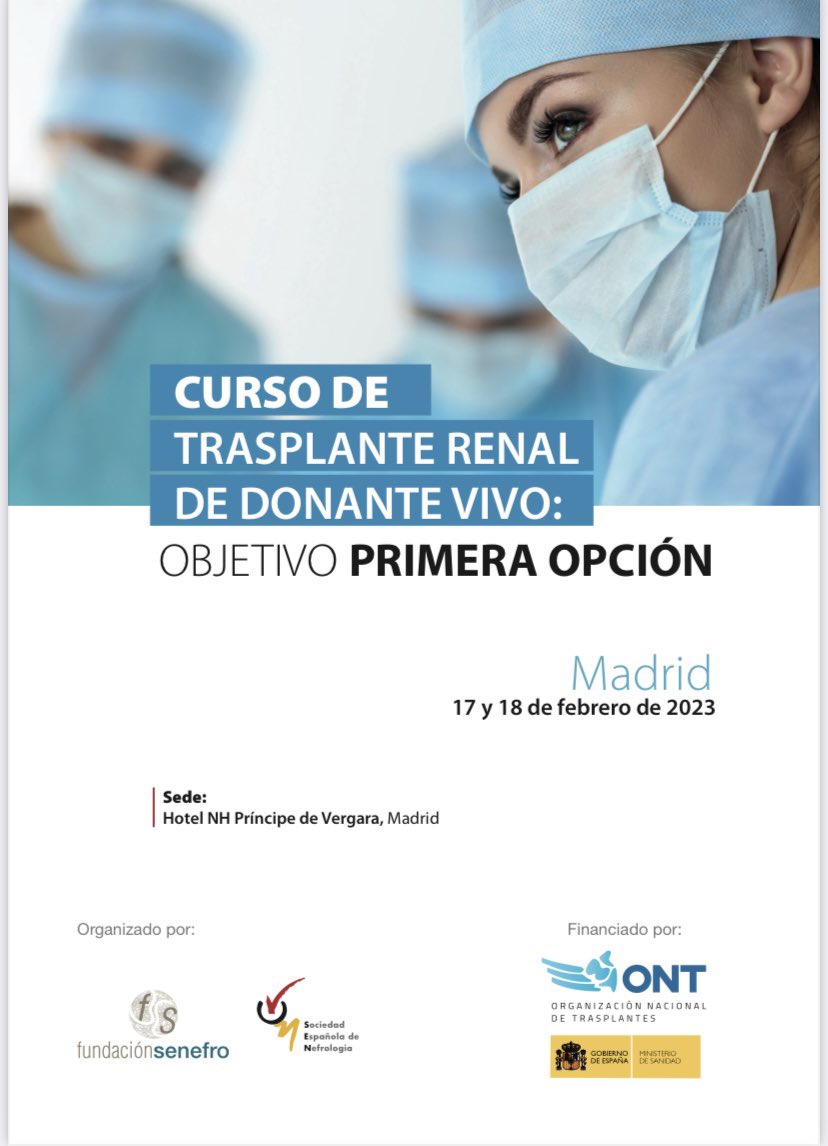 SENTRAsplante's tweet photo. Dos días para aprender, compartir información, conocer experiencias… sobre el TR de donante vivo. La mejor opción de tratamiento renal sustitutivo para nuestros pacientes ‼️#cursoTRDV @SENefrologia @ONT_esp @SETrasplante https://t.co/KT6DyWGqcY