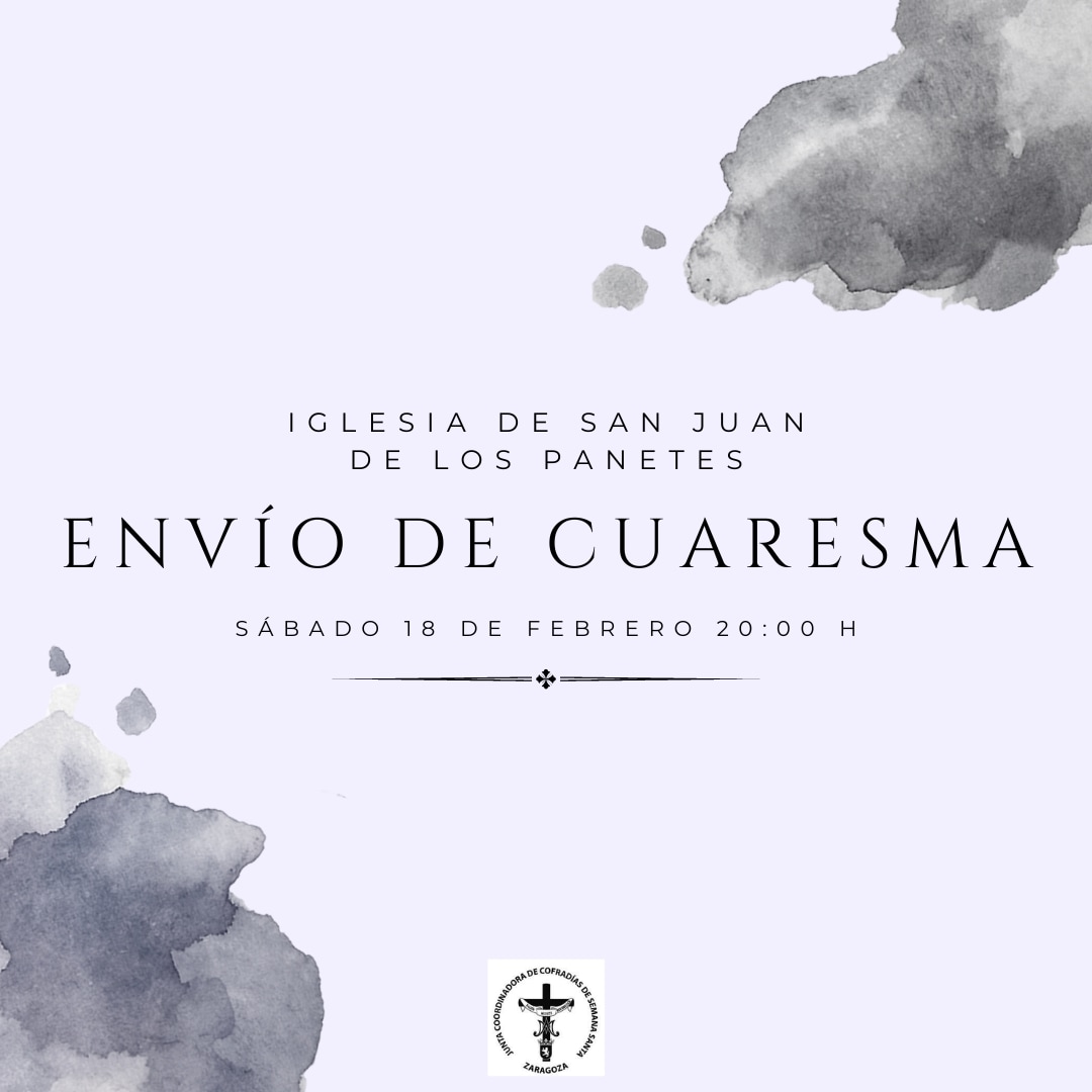 Os recordamos que el próximo sábado 18 de febrero tendrá lugar el acto del Envío de Cuaresma
Os esperamos!!

<a href="/ssantazaragoza/">Junta Coordinadora de Cofradías Zaragoza</a>