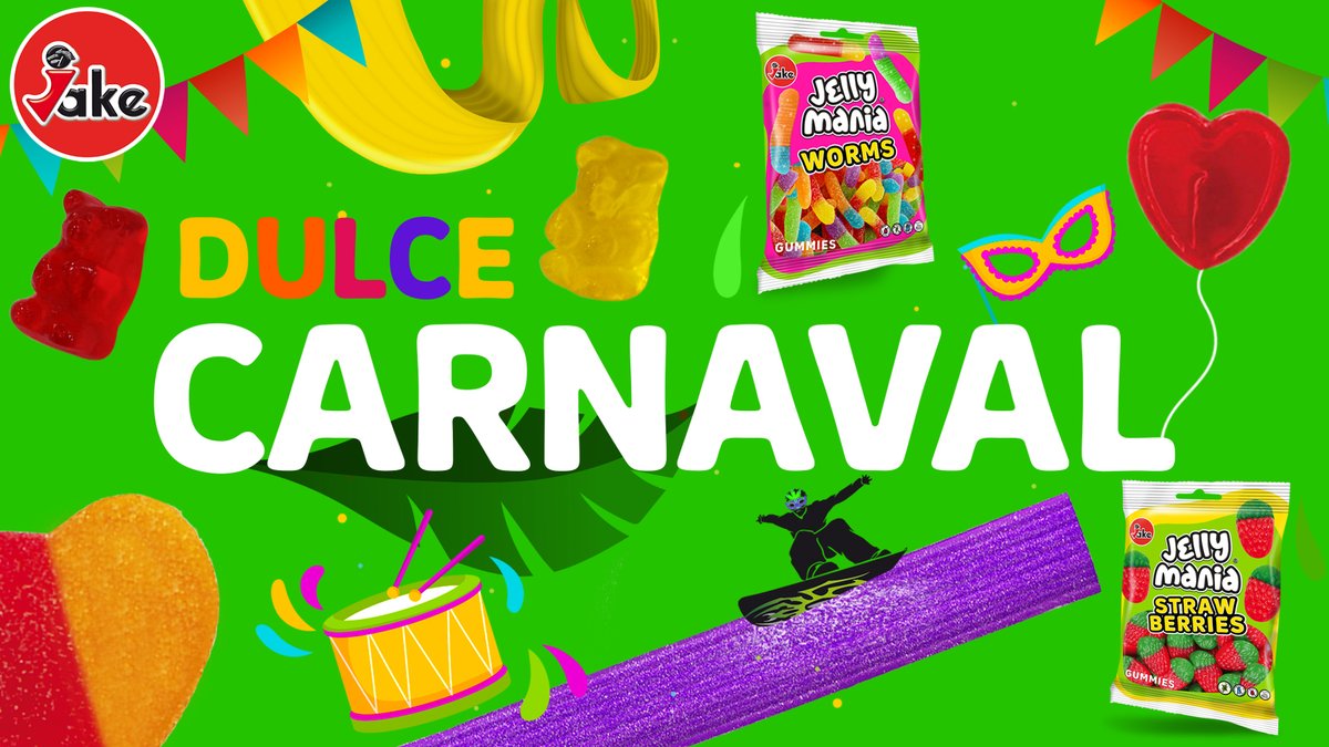 ¡Que disfrutéis del fin de semana y llenéis de diversión este Carnaval 🎭acompañados de nuestras golosinas y caramelos 🥳🤩😋! #caranaval #carnaval2023 #diversion #golosinas #gominolas #caramelos #jake #jakelicioso #jellymania #weekend