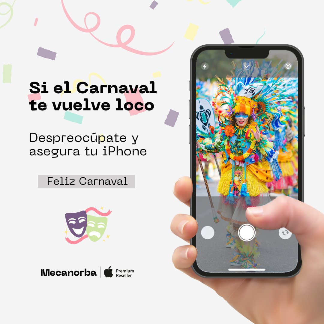 mecanorba's tweet photo. Si el #carnaval te vuelve loco, despreocúpate y asegura tu iphone.
✅Benefíciate de una cobertura completa, incluyendo cualquier daño accidental, robo y hurto. Toda la información aquí: https://t.co/JnY8LjNTM0

¡Siéntete seguro con #Mecanorba! 😉
#carnavalbadajoz #seguroiphone https://t.co/pBfk95pALE
