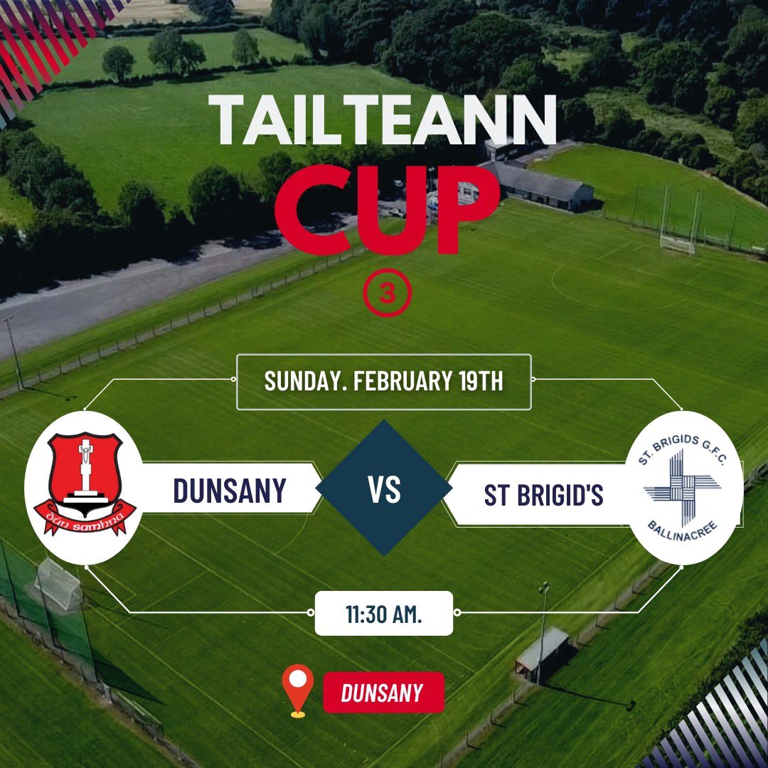 Tailteann Cup Round 3️⃣

Dunsany 🆚 @Stbrigids_gfc 

🗓️ Sunday, February 19th / 🕛 11:30

📍Dunsany 

🏐🔴⚪️