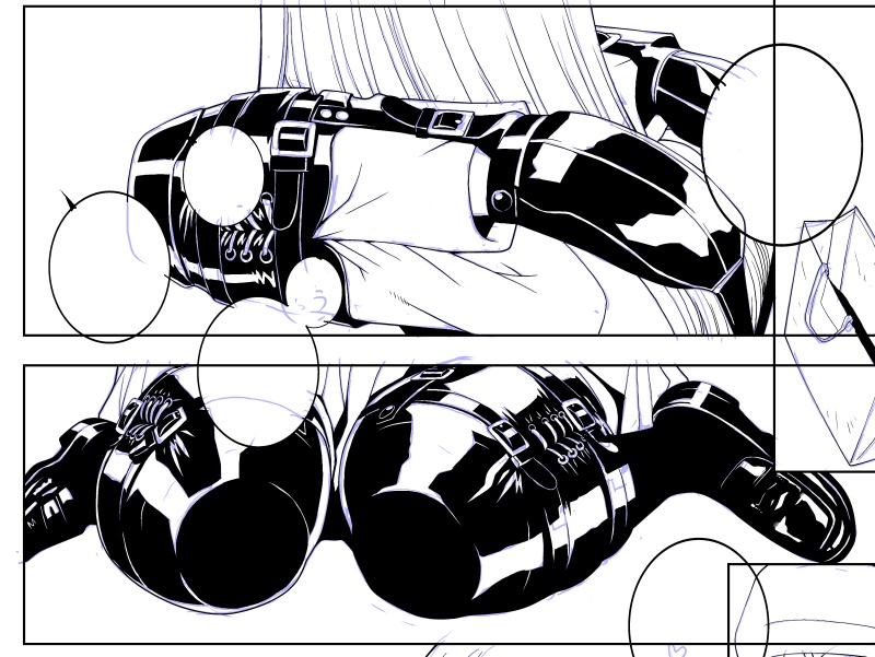 ややこしくなるので放って置いたのですが、以前下描き、ペン入れまで見せたコマは無事こんな感じに仕上がりました。
次の桃姫に掲載予定です。
ご期待ください。 