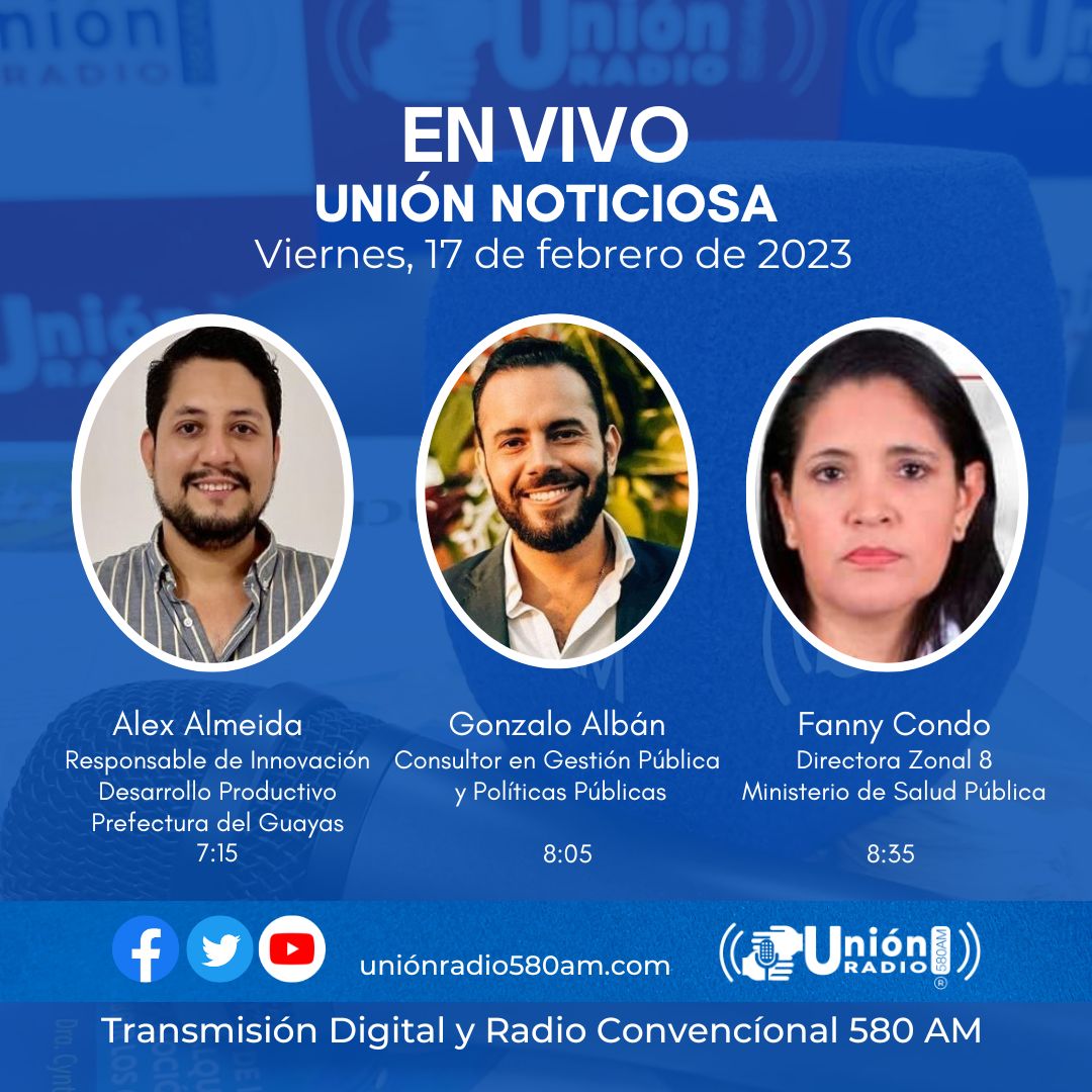 Unionradio580am's tweet photo. #Envivo
#Espaciodeentrevistas

Acompáñanos a escuchar a nuestros invitados:
@GonzaloAlbanM
@fannycondoEC

Escúchanos en el dial #580AM, por fb live, YouTube, Twitter 
@unionradio580am y en https://t.co/vxgL91JWE6 🇪🇨🎙

Somos:
 La Cadena⛓️ de la Unión 🤝 https://t.co/mKAdv28qhK