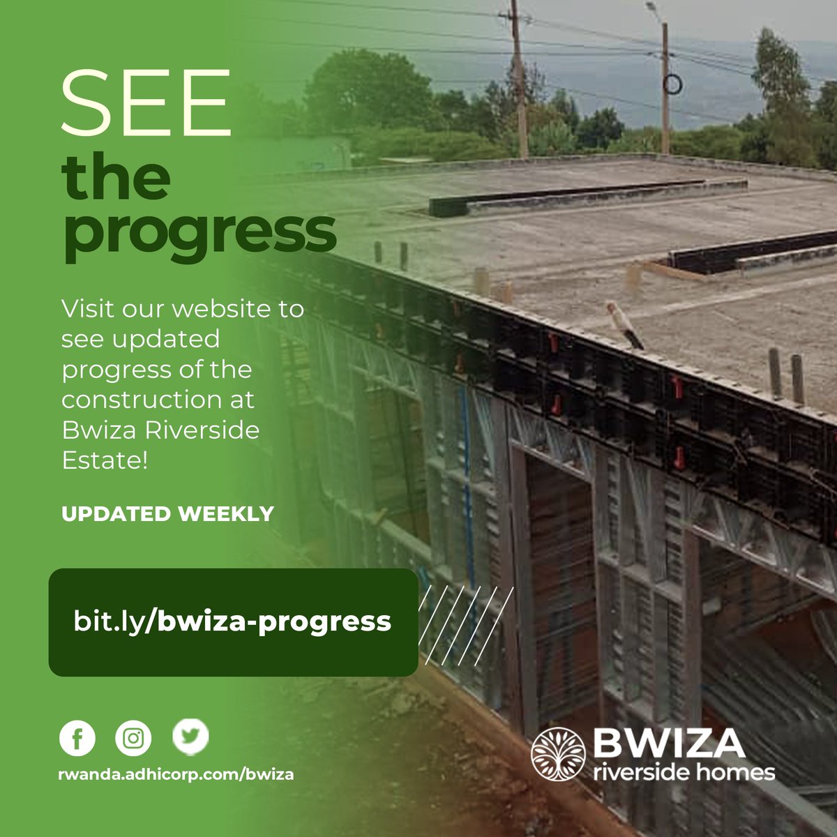 GO TO: bit.ly/bwiza-progress
◾◾◾◾◾
#bwizariverside #affordablehome #construction #innovation #lightsteelframe #Kigali #Rwanda #My250 #greencertified #sustainable #madeinrwanda