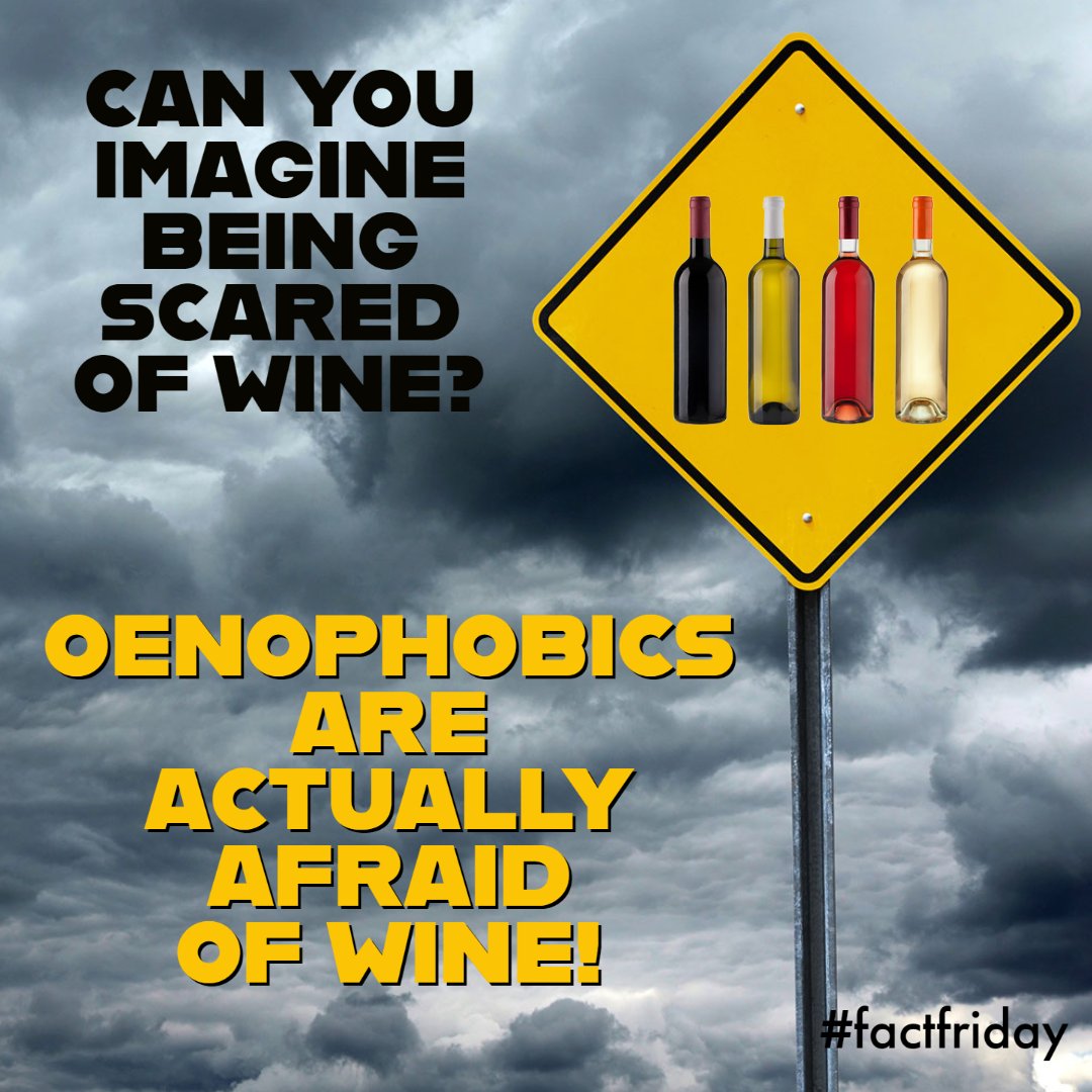 Can you imagine being scared of wine? We would be more worried about finishing the bottle! #fridayfacts #factfriday