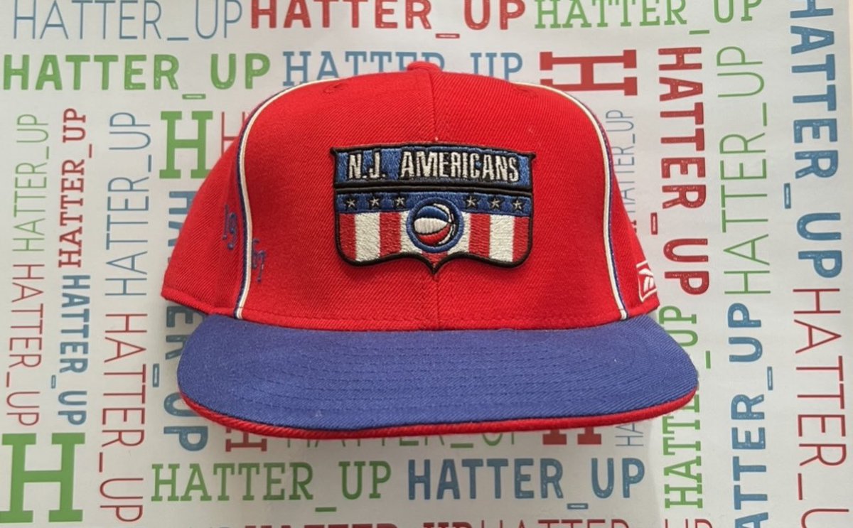 Hatter_up's tweet photo. Playing off yesterdays Hat and Keeping it in New Jersey again for Todays Hat of the Day which is a throw Back to the American Basketball Association #ABA and the #NJAmericans #NewJersey #NBA @Nets #Brooklyn #HatTwitter #HatoftheDay #HatCollector #FittedHatSociety #UnitedByCaps https://t.co/QLaYNaiGIF