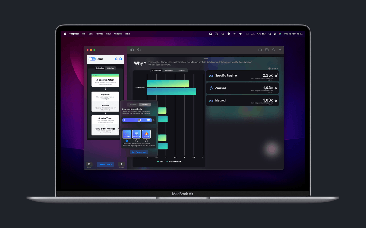 VespucciApp's tweet photo. 🛠�� This week's update is all about providing simple but powerful tools to describe user's actions in Vespucci. 
You can now aprehend complex behaviors such as a purchase or the onboarding of a new user with a few clicks.

https://t.co/U4NAjtXQ72 https://t.co/YTilznVbcm