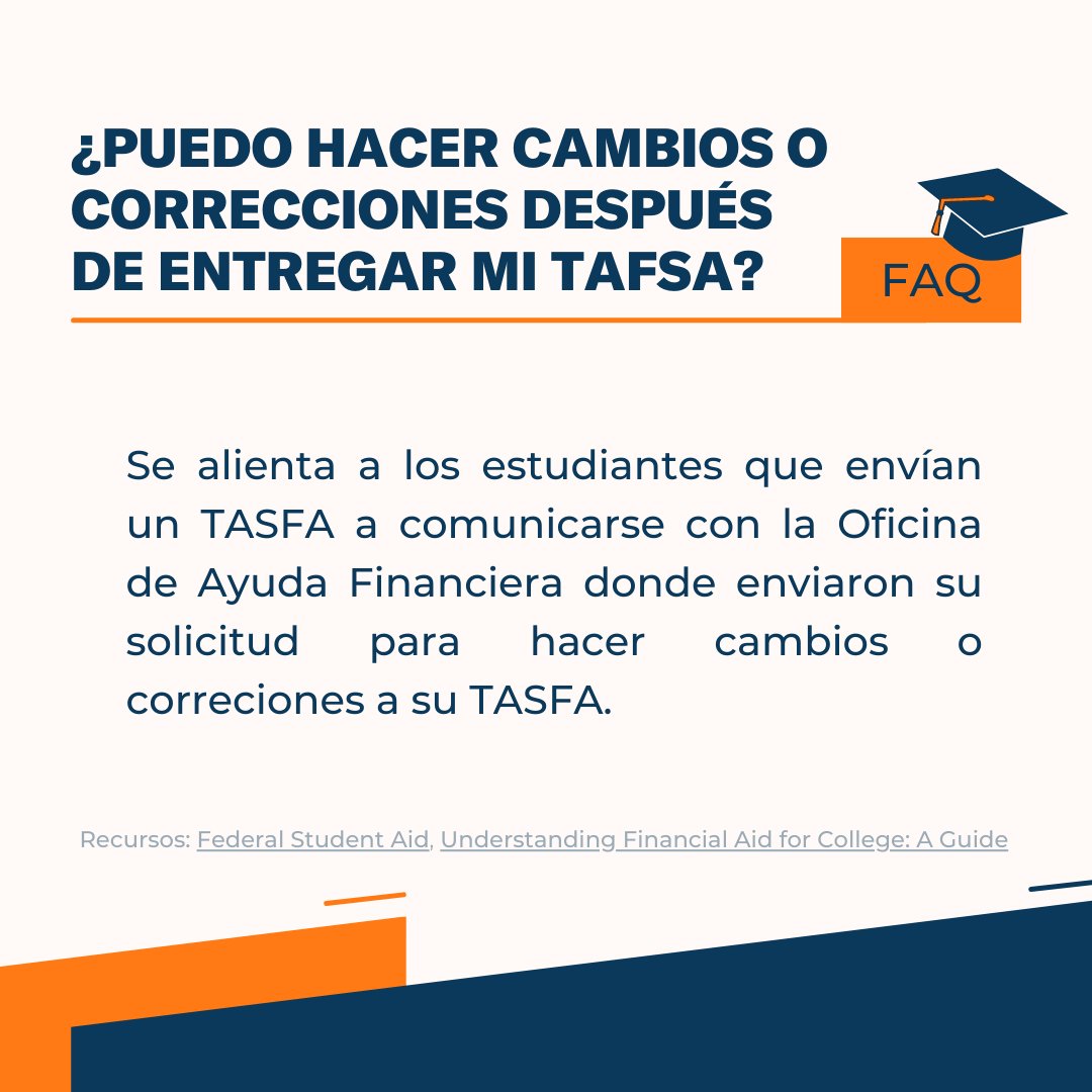 Dallas County Promise (@dallascopromise) on Twitter photo 🤔 Submitted your FAFSA and need to make corrections? Don't delay in making those updates!
💻Start your financial aid applications today! 
FAFSA application: studentaid.gov 
TASFA application: bit.ly/3titFbW 🤔 Submitted your FAFSA and need to make corrections? Don't delay in making those updates!
💻Start your financial aid applications today! 
FAFSA application: studentaid.gov 
TASFA application: bit.ly/3titFbW