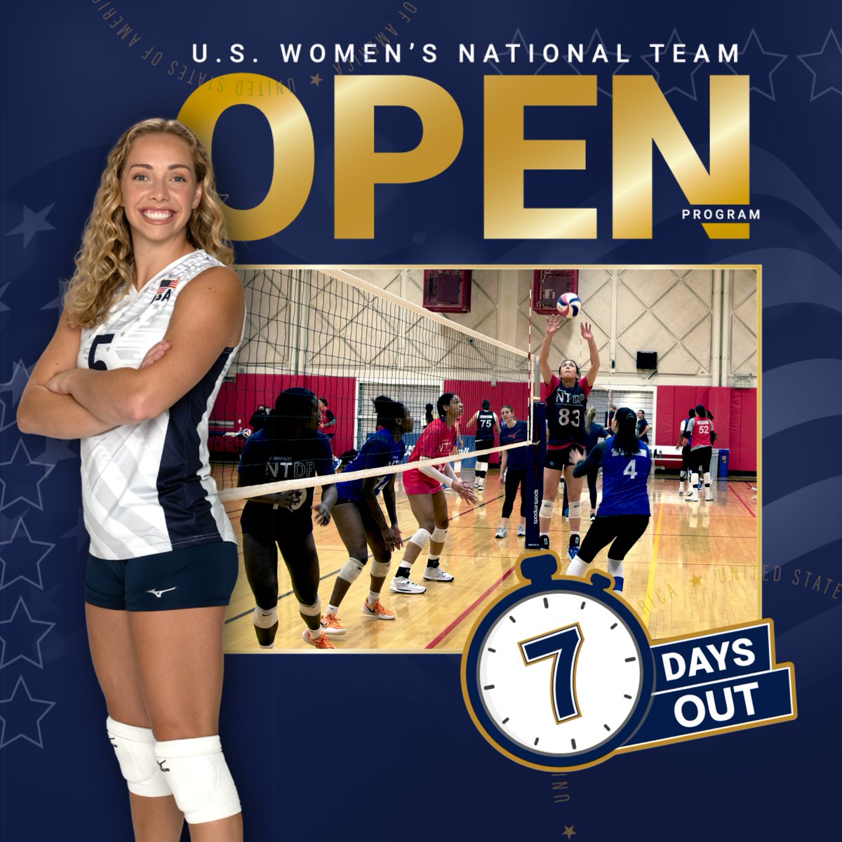 In one week, some of the best women's collegiate volleyball athletes in the country will gather for the U.S. Women's National Team Open Program! ⏳

Event details: go.usav.org/23wntopcal