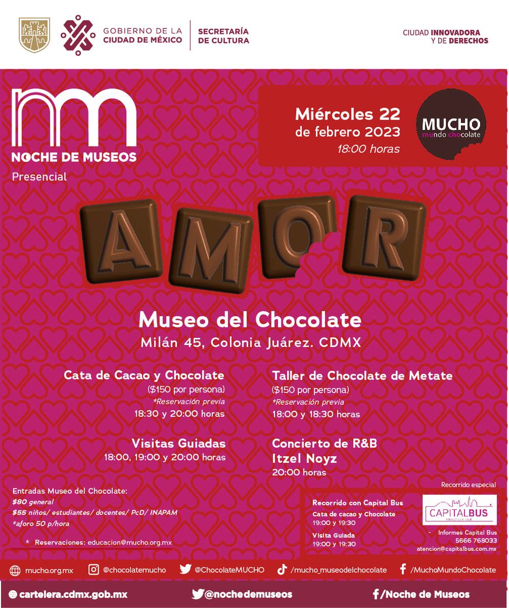 Noche de Museos CDMX on Twitter "¡Febrero es de chocolates! El