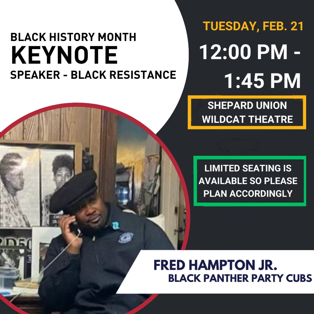 Join Weber State University for Black History Month as Chairman Fred Hampton Jr. (son of slain leader Fred Hampton Sr.) will give a keynote on Black Resistance.

#weberstateuniversity #blackhistorymonth #keynotespeaker