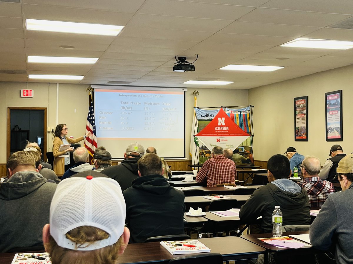 Great to hear from <a href="/OnFarmResearch/">NE On-Farm Research</a> today in Fremont. NSB is proud to support farmers and the implementation of on-farm research across the state. Check out the remaining results updates meetings at: onfarmresearch.unl.edu/nebraska-farm-…