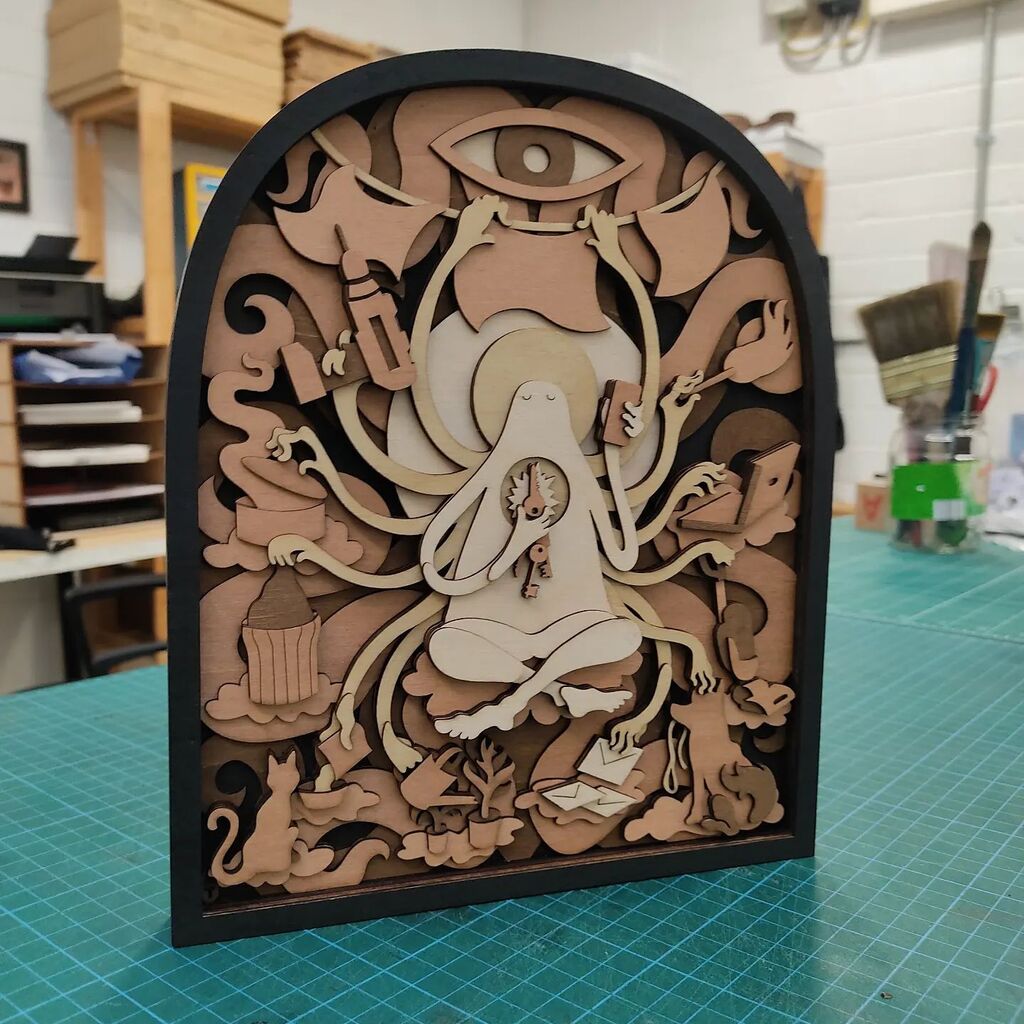 mtomsky's tweet photo. A freshly made Domestic Godling, serene and unexpectedly able to stand freely. One of the many pieces available in my sale until the end of the month.
-
-
#art #design #illustration #craft #woodworking #shrine #deity #godling #householdchores #artsale https://t.co/RgnSThxTmE https://t.co/0jkJYs63wQ