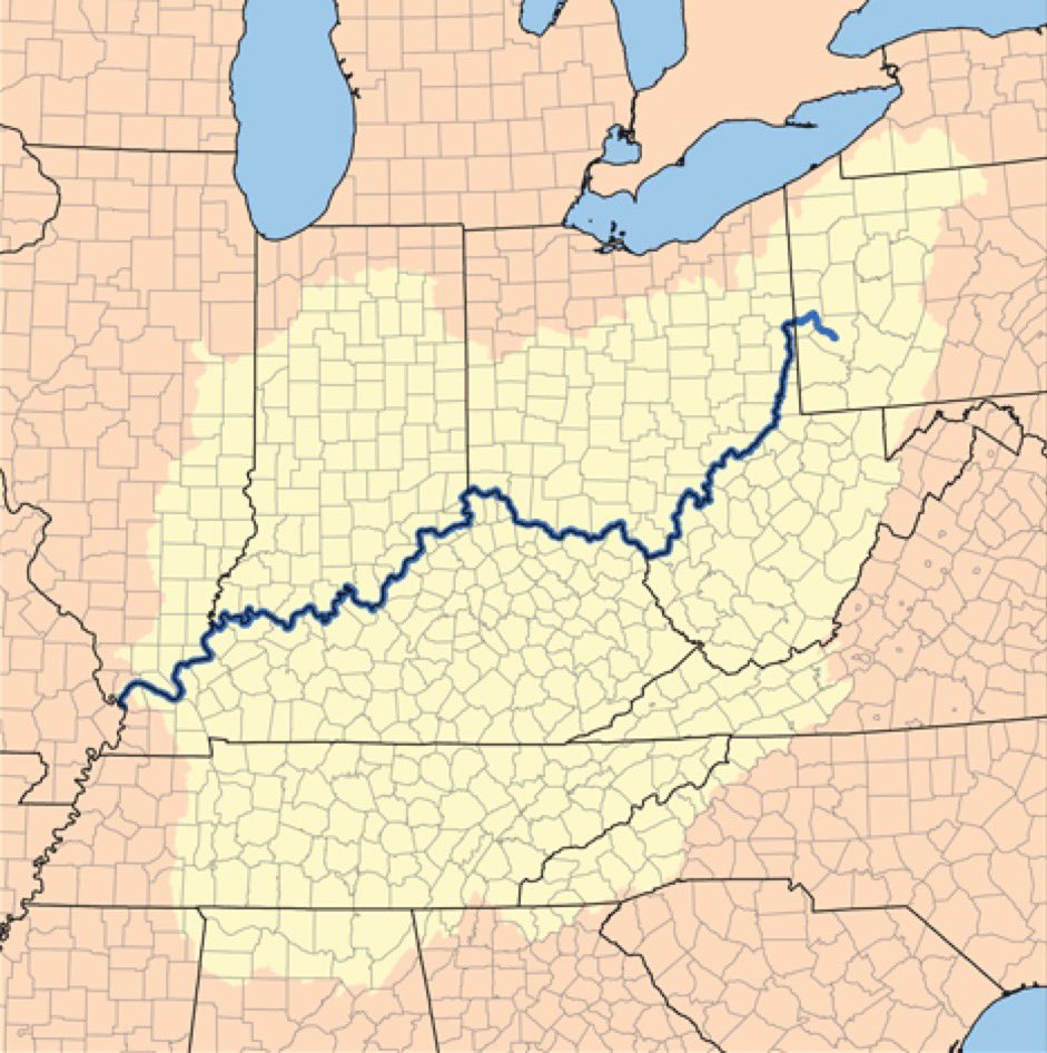 Hi friends! Seeing a lot of this image re: OH derailment. I want to remind everyone in the OV gently that unless you get your water directly from the Ohio, you are upstream! Your local creek/ river flows INTO the Ohio. So chemicals can’t reach you via your waterway.