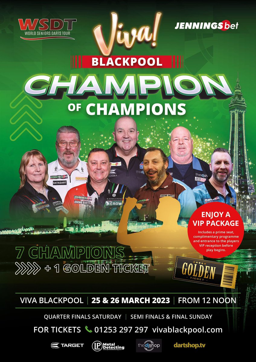 The @jenningsbetinfo Champion of Champions 🏆 🗓️ 24th & 25th March 📍 @VIVABlackpool 🎟️ vivablackpool.com/event/jennings… Join us for our 2nd televised tournament of the 2023 season 📺