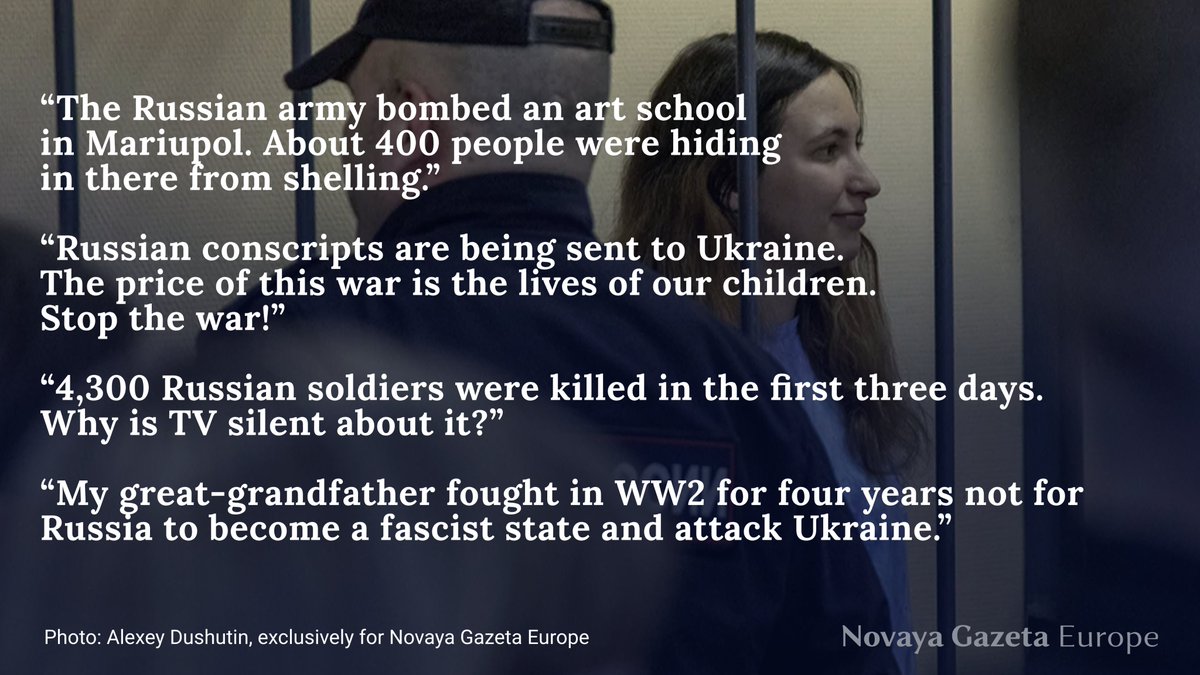 Russian artist Alexandra Skochilenko is currently on trial, accused of spreading “fake news” about the Russian army. 

In March, she replaced price tags at a local supermarket with statements about the Ukraine war. 

Here’s what the Russian authorities consider “fake news”: